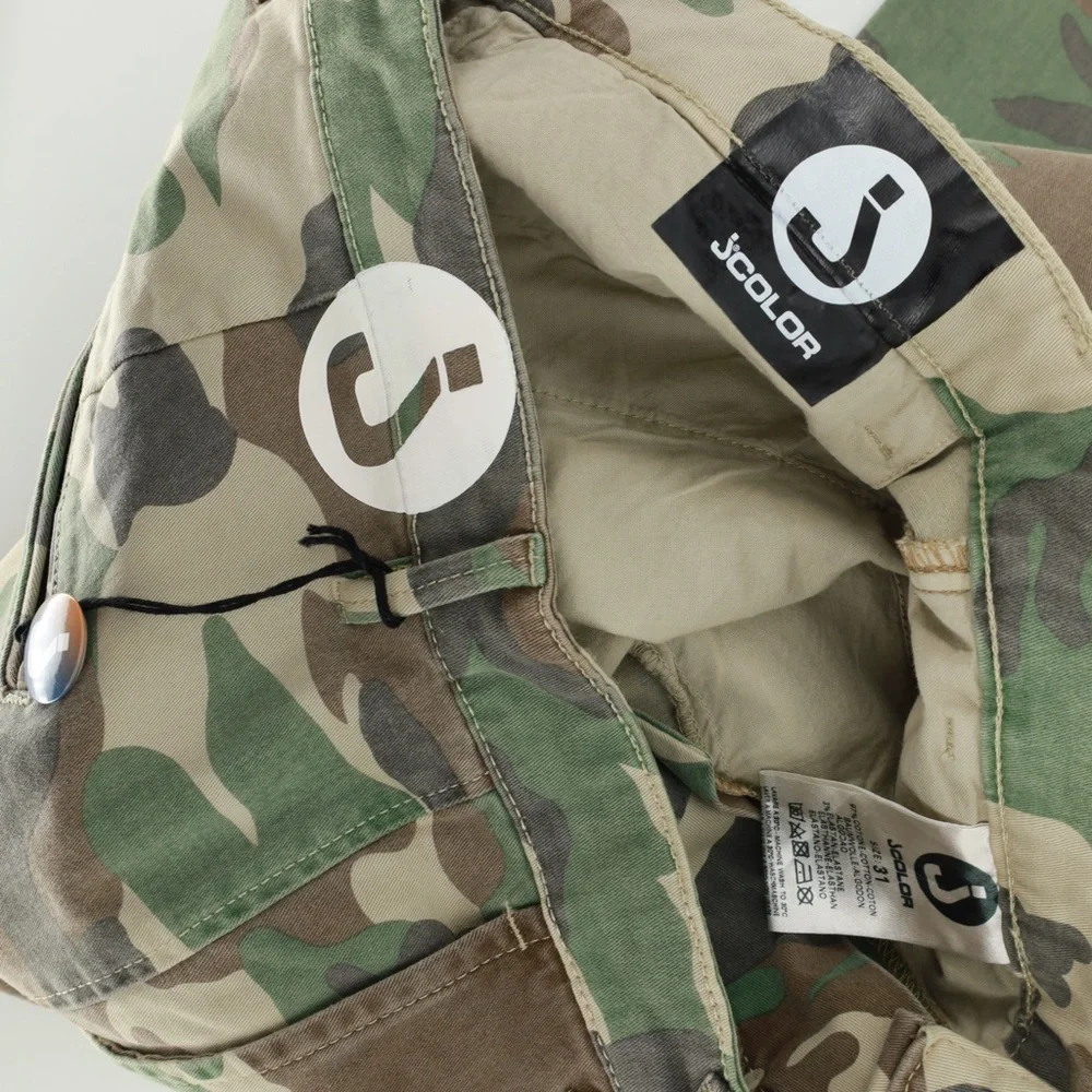 JColor Men Camouflage Cargo‎ Pants Size 31 Cotton Blend Slim Fit NWOT Streetwear
